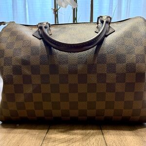 Checkerboard Brown Satchel Handbag